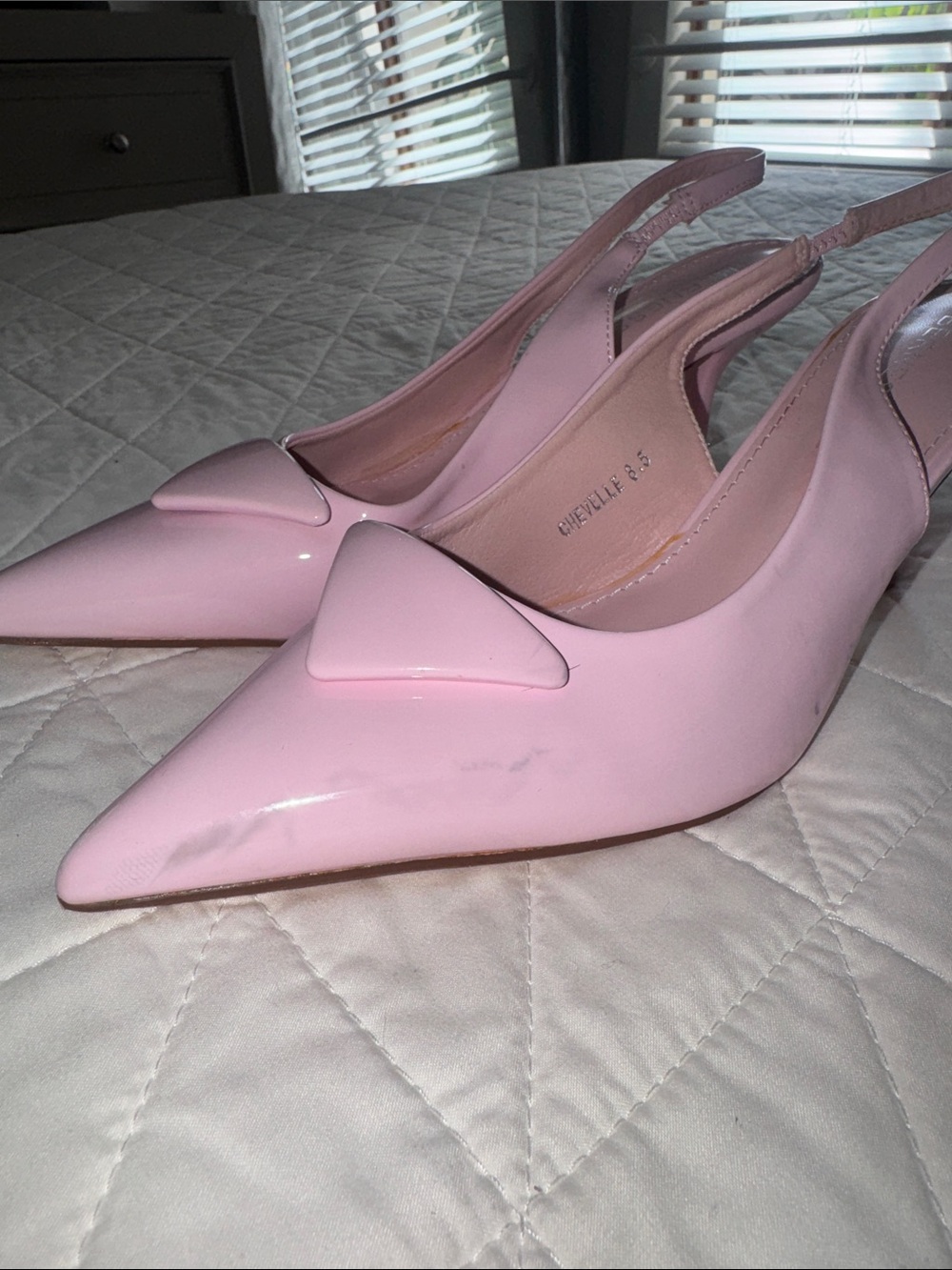 Pink Patent Pointed-Toe Slingback Flats - Picture 3 of 5